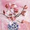 Paper Napkin Pink magnolias in vase