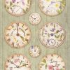 Stamperia Rice Paper A4 - Create Happiness Welcome Home clocks DFSA4743