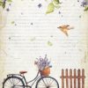 Stamperia Rice Paper A4 - Create Happiness Welcome Home bicycle DFSA4744