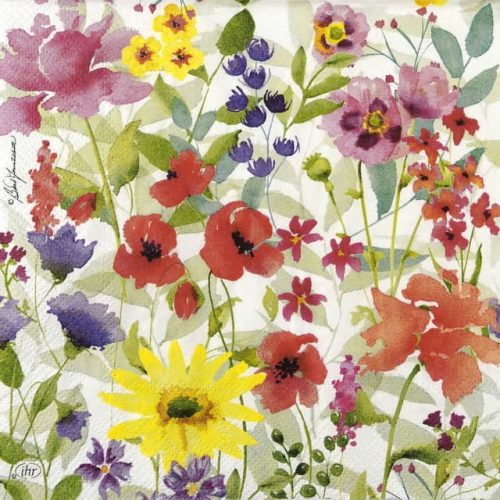 Paper Napkin - colourful summer flowers