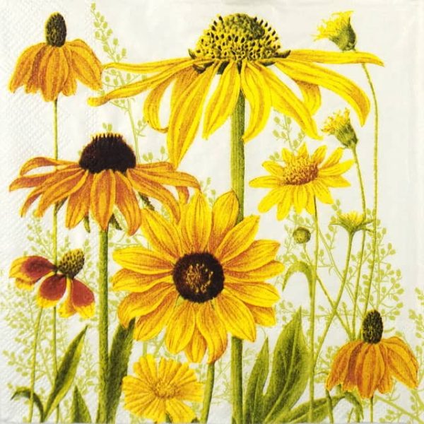 Paper Napkin - yellow coneflower