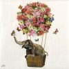 Paper Napkin - Elefant and flowers