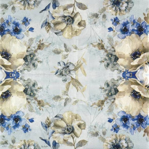 Paper Napkin White and blue flowers