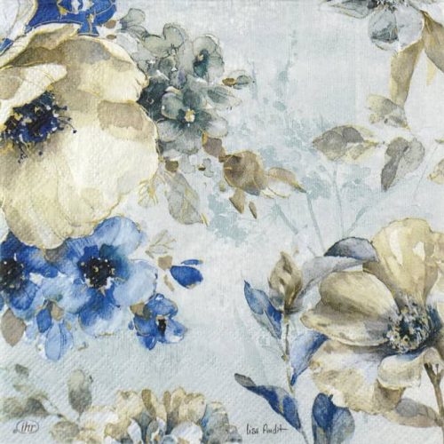 Paper Napkin White and blue flowers