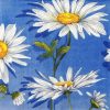 Paper Napkin Daisies on a blue background