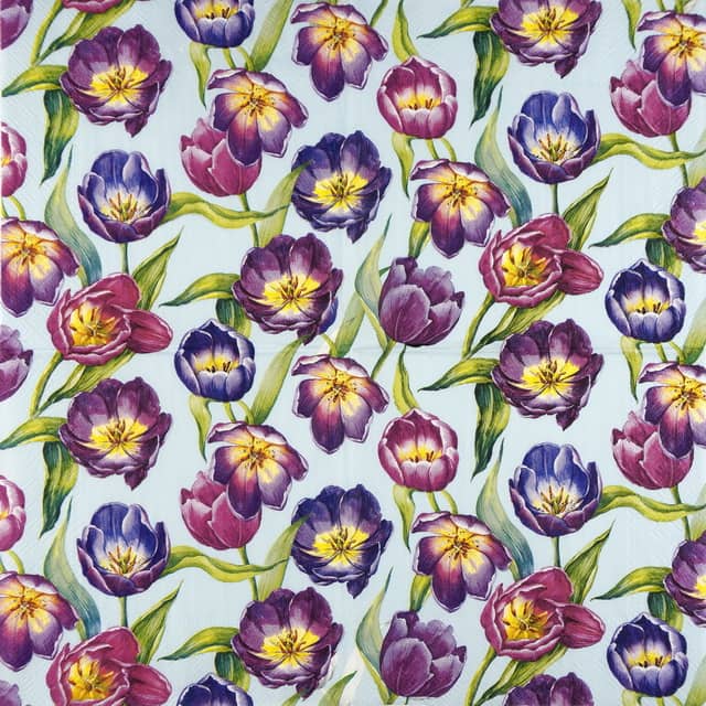 Paper Napkin - Tulip Meadow light blue