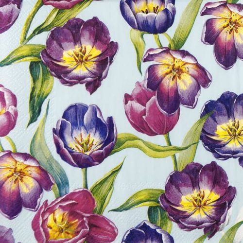 Paper Napkin - Tulip Meadow light blue