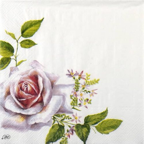 Paper Napkin large head pink rose