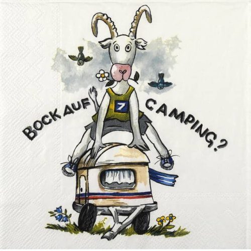 Paper Napkin Camping Caravan Goat
