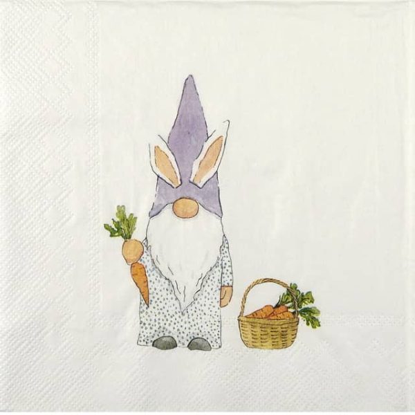 Paper Napkin Gnome with carrot