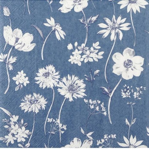 Paper Napkin Daisies on blue