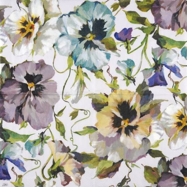 Paper Napkin Pansies