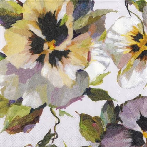 Paper Napkin Pansies