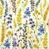 Paper Napkin yellow and blue meadow flowers