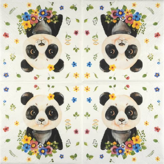 Paper Napkin - Flower Panda