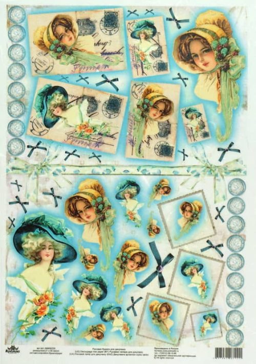 Rice Paper - Vintage Lady with Blue