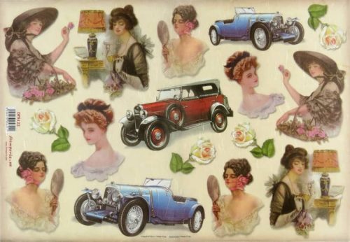 Stamperia Rice Paper - Vintage Cars DFS122