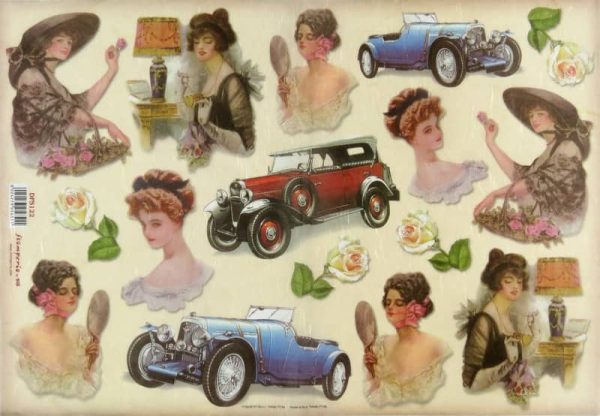Stamperia Rice Paper - Vintage Cars DFS122