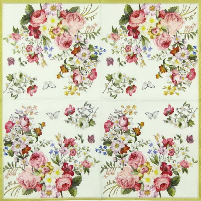 Paper-napkin-Nuova-Blooming-Opulence-Cream