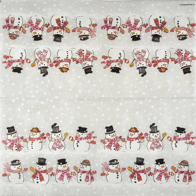 Paper Napkin - Dancing Snowmen