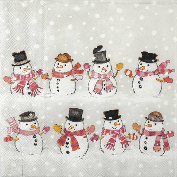 Paper Napkin - Dancing Snowmen