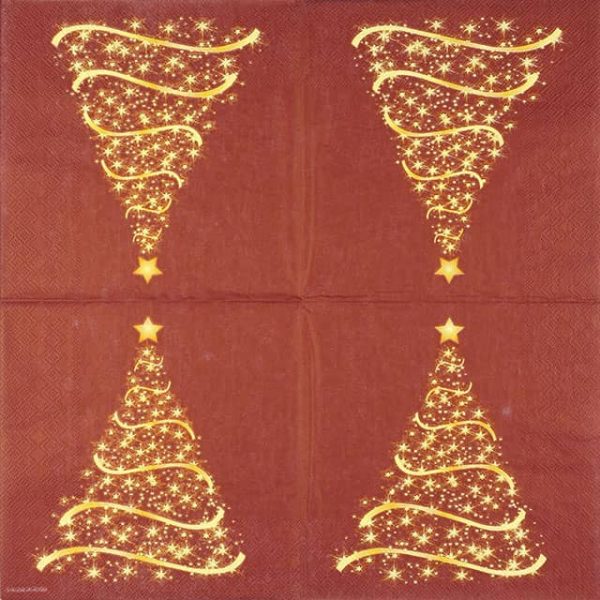 Paper Napkin - Shining Tree bordeaux