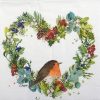 Paper Napkin - Robin in a Christmas Wreath