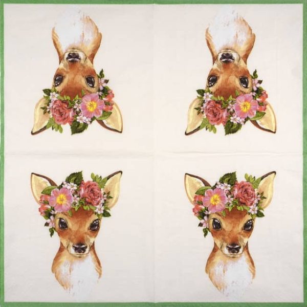 Paper Napkin - Floral Deer