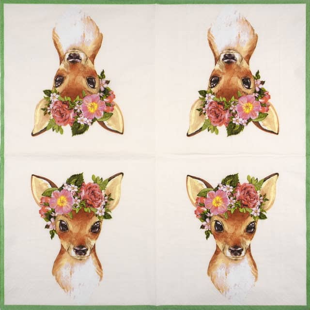 Paper Napkin - Floral Deer