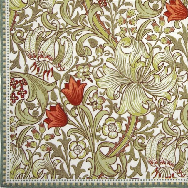 Single Decoupage Napkin - William Morris green