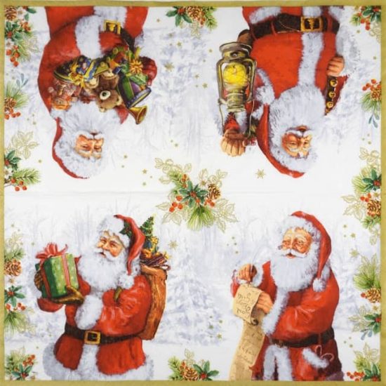 Single Decoupage Napkin Santa Is Coming Napkin Shop