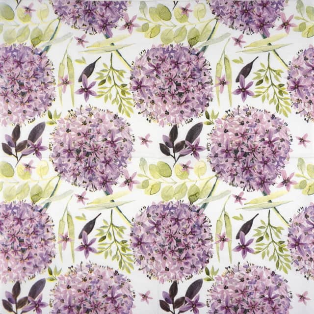 Paper Napkin - Purple Vintage Flowers