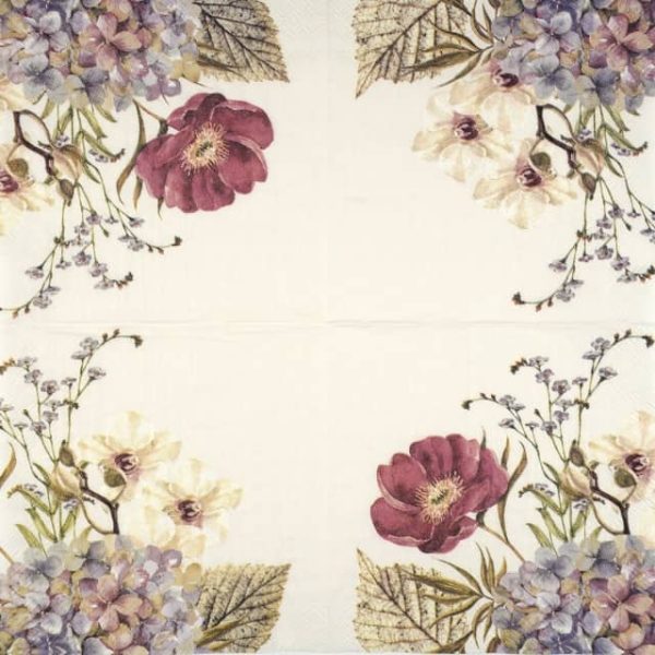 Paper Napkin - Belles Fleurs cream