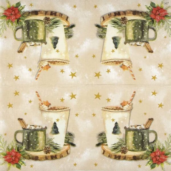 Paper Napkin - X-mas Drinks cream