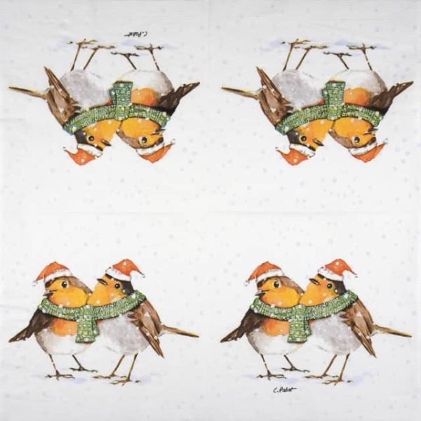 Paper Napkin - Winter Robins