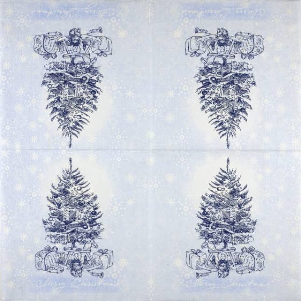 Paper Napkin - Blue Christmas Tree