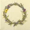 Paper Napkin - Lavender wreath with butterflies