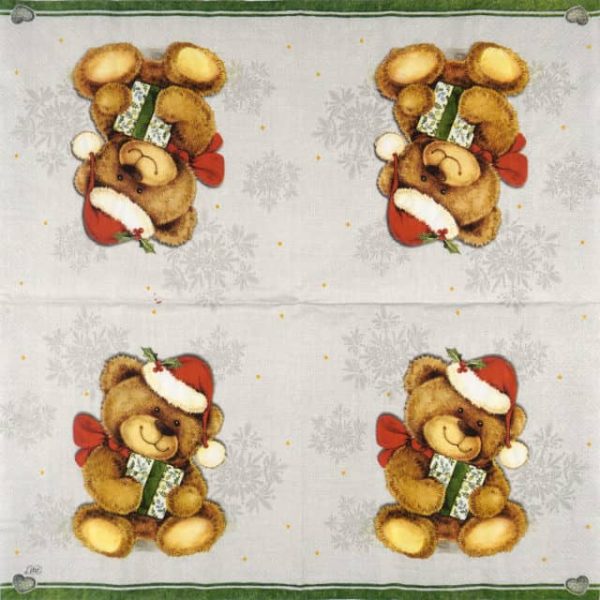 Paper Napkin Christmas Teddy