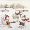 Paper Napkin - Musical Snowmen