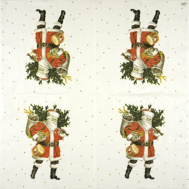 Paper Napkin - Nostalgic Santa gold