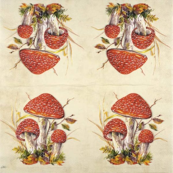 Paper Napkin - tree fly agarics