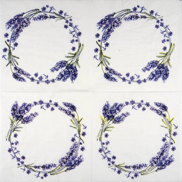 Paper Napkin - Lavender wreath