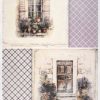 Rice Paper Decoupage - Window and Door with Lavenders