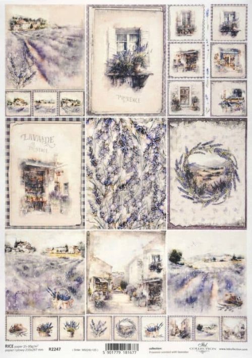 Rice Paper Decoupage - Lavender Cards