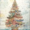 Stamperia Rice Paper A4 - Christmas Greetings Tree DFSA4792