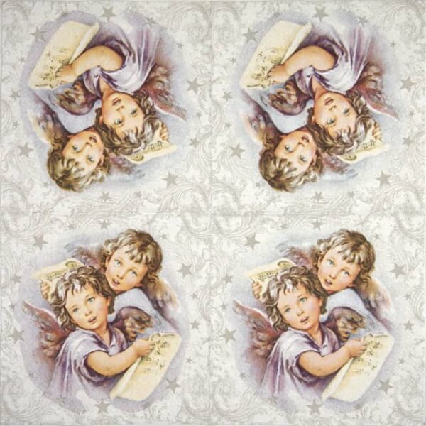 Paper Napkins - Two Christmas Angels (20 pieces) - Image 2