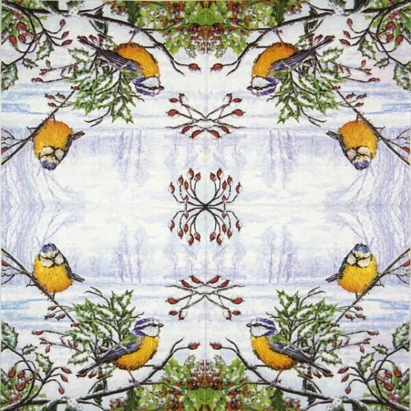 Paper Napkins - Two Winter Tits (20 pieces)