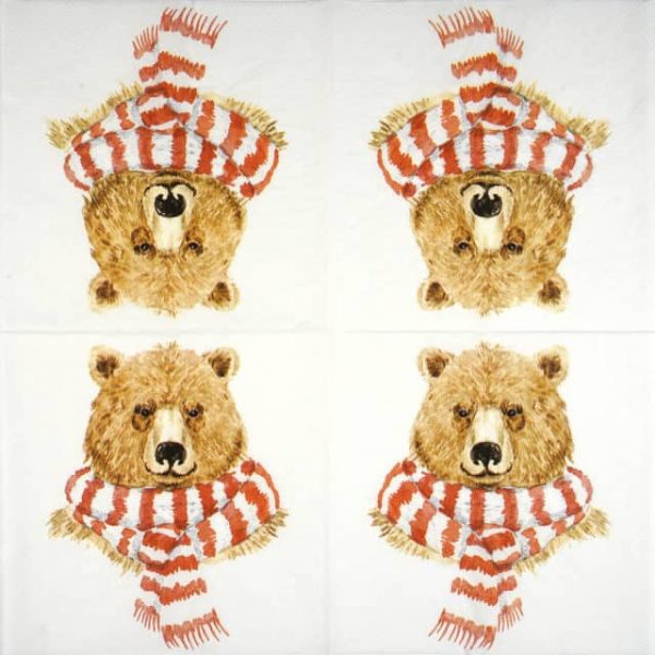 Paper Napkin - Winter Brown Bear