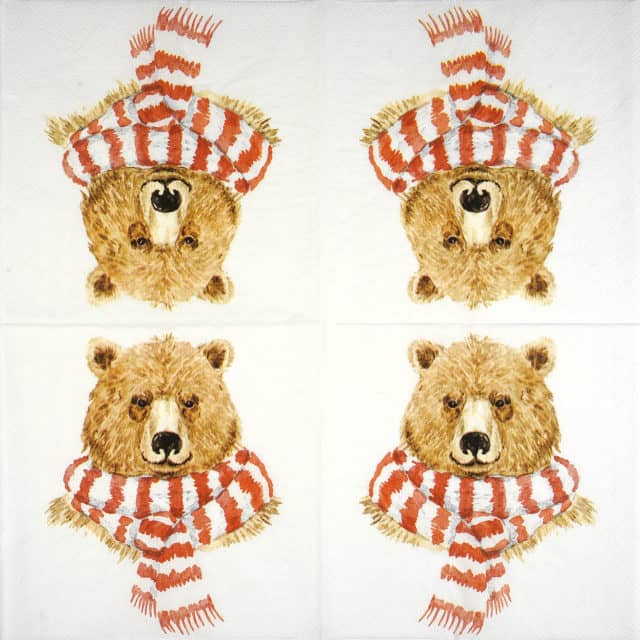 Paper Napkin - Winter Brown Bear