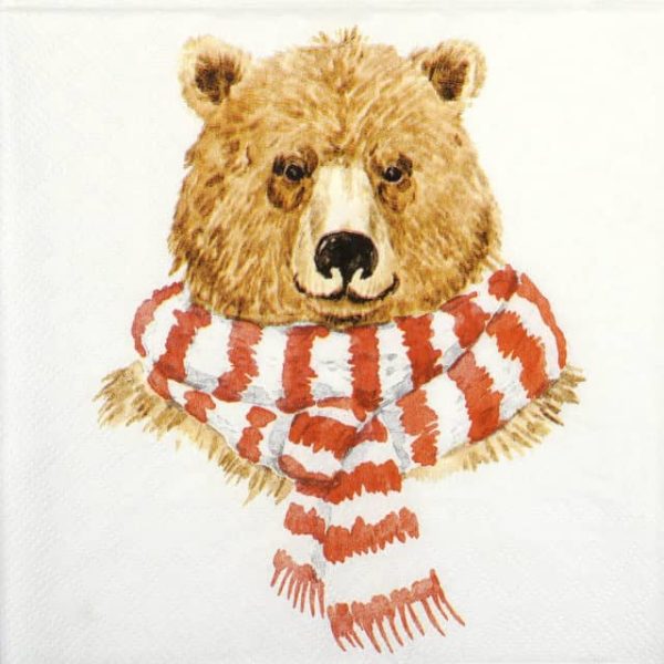 Paper Napkin - Winter Brown Bear